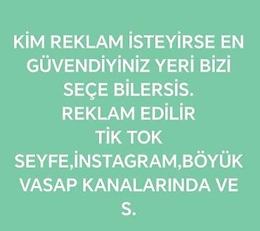 Rəqəmsal reklam xidməti - TikTok səhifələri, Instagram profilləri və