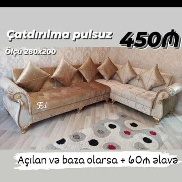 раскладные кресла в баку: Угловой диван, Раскладной, С подъемным механизмом, Велюровая ткань, Бесплатная доставка в черте города — 3