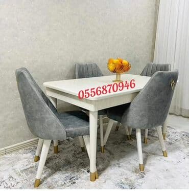 embawood masalar: Qonaq otağı üçün, Yeni, Açılmayan, Dördbucaq masa, 6 stul — 7