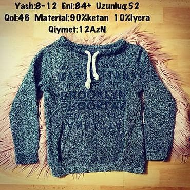 köynəylər: Yash:8-12 Eni:84+ Uzunluq:52 Qol:46 Material:90%ketan 10%lycra — 1