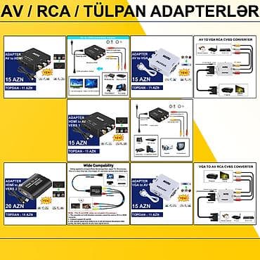 AV/RCA/Tülpan Adapterlər/Konverterlər (Çeviricilər) ⭐AV to VGA – 15