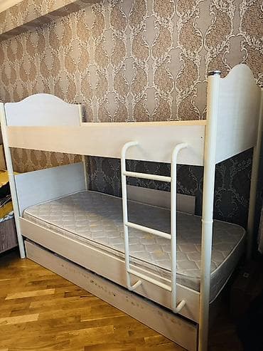 şirvan mebel: Oğlan və qız üçün, İşlənmiş, Çarpayı, Matras ilə, Siyirməsiz, MDF — 5