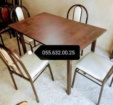 2ci el metbex mebel: Kvadrat masa, Mətbəx üçün, 4 nəfər, Açılmayan, Zəmanətsiz — 1