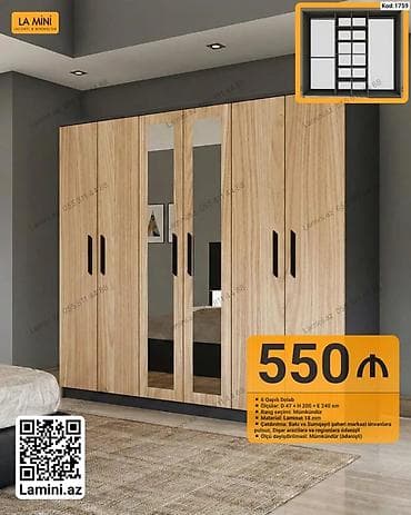 bal: 6 qapalı dolab – La Mini (Kod: 1759) - Ölçülər: D 47 × H 200 × E 240 — 1