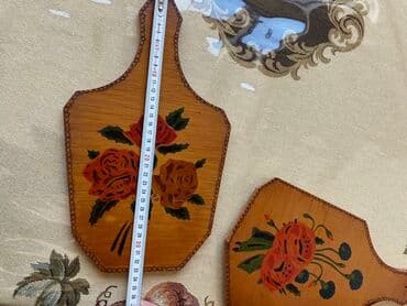 mətbəx əşyası: Dekor taxta dəsti 1 asılqanı və 3 taxtası var, sovet malı, işlənməmiş — 6