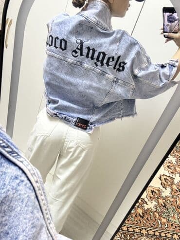 Gözəllik və sağlamlıq: Qadınlar üçün qısa cins gödəkçə - Model: “Loco Angels” yazılı — 4