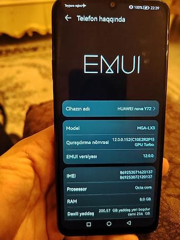 kreditlə telefon: Huawei nova Y71, 256 ГБ, Кнопочный, Сенсорный, Отпечаток пальца — 2