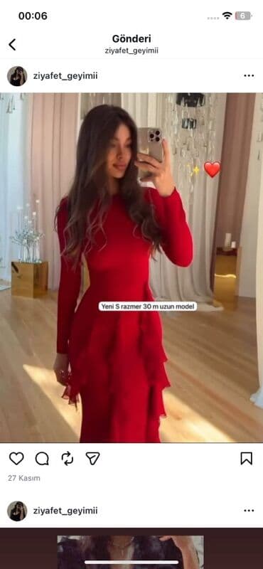 Pencəklər: Məhsul: Qadın ziyafət və gündəlik donlar kolleksiyası - Qırmızı uzun — 1