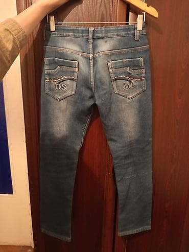 jeans salvar: Uşaq cins şalvarı - Rəng: klassik göy denim, açıq tünd yuyulma — 1