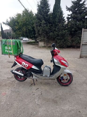 мопед в рассрочку: R9 “Racing” tipli skuter - Rəng: qırmızı/gümüş - Sürətölçən: km/h və — 2