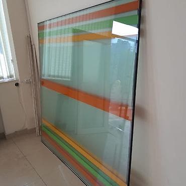 Digər divar panelləri: Şüşə dekor panel – rəngli zolaqlı - Material: möhkəm şüşə panel - — 1