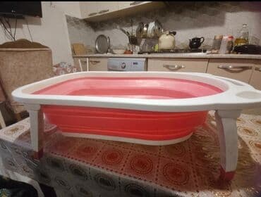 uşaq üçün vanna: Yığılan uşaq vannası - Material: möhkəm plastik + silikon qatlar - — 2