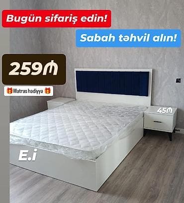 Yeni, İkinəfərlik çarpayı, Matras ilə lalafo.az -da Yeni, İkinəfərlik çarpayı, Matras ilə