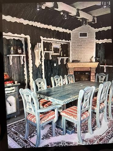 qabaq ustol: Mətbəx üçün, Açılmayan, Dördbucaq masa, 12 stul — 3