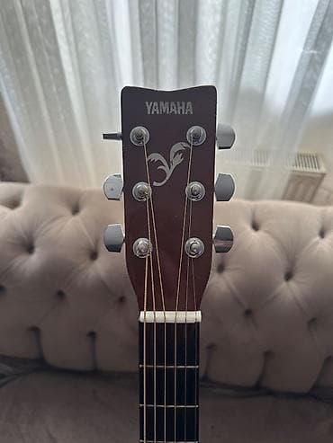 Akustik gitara, Yamaha, 6 sim, İşlənmiş, Pulsuz çatdırılma, Ödənişli çatdırılma, Ünvandan götürmə — 5