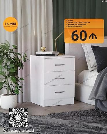 40 tortu: Tumba – minimalist dizaynlı, 3 çekmecəli model - Ölçülər: Dərinlik — 1
