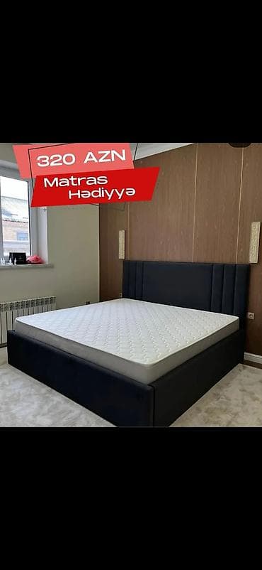 dösek: Mebel dəsti: Yumşaq başlıqlı müasir çarpayılar - Model: Parça ilə — 3