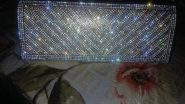 bijuteryalar: Zərif axşam klatçı – kristal daşlarla tam örtülü - Forma: düzbucaqlı — 3