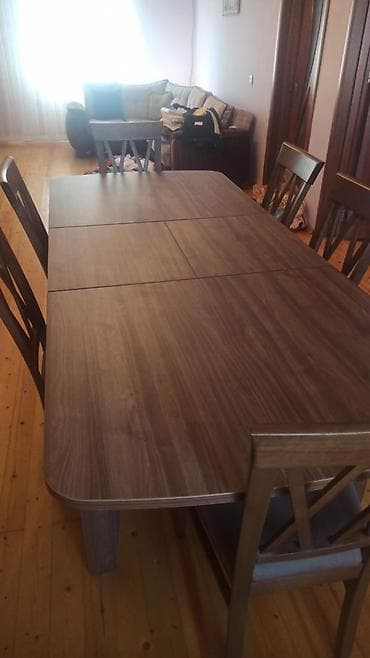 Mətbəx üçün, Açılan, Dördbucaq masa, 6 stul