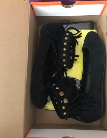 женские бежевые замшевые туфли: Туфли, Размер: 37, цвет - Черный, Новый — 4