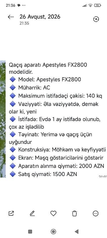 Apestyles FX2800 qaçış aparatı Ev şəraitində yerimə və qaçış üçün — 3