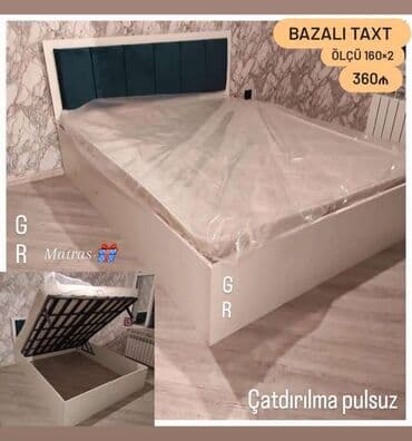 taxt sumqayıt: Yeni, İkinəfərlik çarpayı, Bazasız, Matras ilə — 21