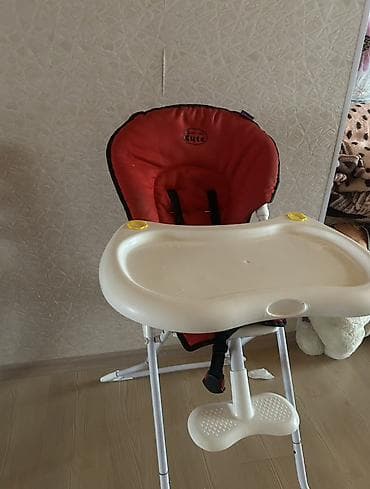 deri plas: Uşaq yemək stulu – Dollaro Cute - Rahat və yumşaq arxalıq, qırmızı — 2