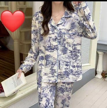 Sviterlər: Qadın pijama dəsti – uzunqol köynək və uzun şalvar - Modellər — 3