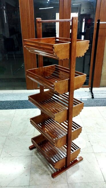 Полочные витрины: Taxta vitrin/raf sistemi - Material: cilalanmış taxta, laminasiya — 3