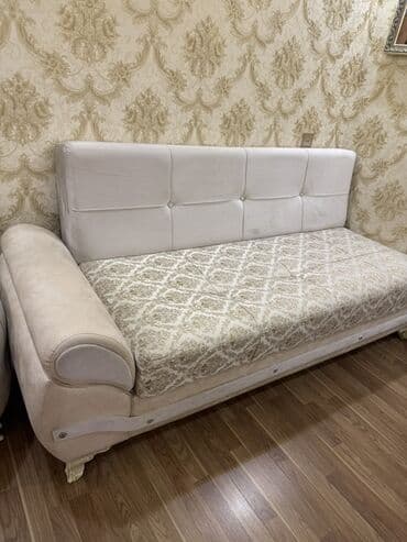 кровать бу: Künc divan, İşlənmiş, Açılan, Bazalı, Vеlur parça, Çatdırılma yoxdur — 4