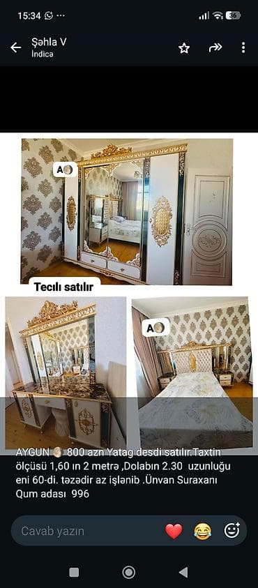 torf satilir: İkinəfərlik çarpayı, İşlənmiş — 1