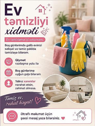 ev təmizləyirəm: Təmizlik | Evlər | Ümumi təmizlik — 1