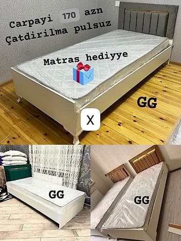 tek krafat: Tək nəfərlik çarpayı - Müasir dizaynlı taxta karkas, gücləndirilmiş — 1