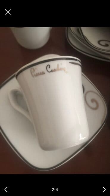 gence qab qacaq: Çay dəsti, rəng - Ağ, Keramika, 6 nəfərlik, Fransa — 1