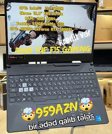 compüter: ASUS TUF Gaming, 15.6 ", Intel Core i5, 512 GB — 1