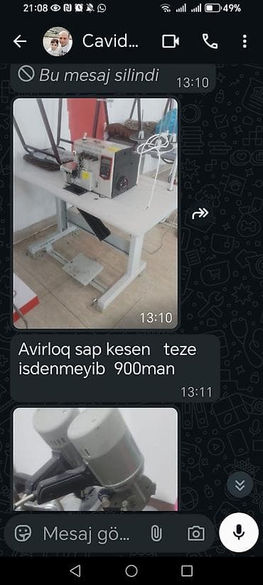 Aviroloq sap kəsən tikiş maşını satılır. Avtomatik sapkəsmə funksiyalı