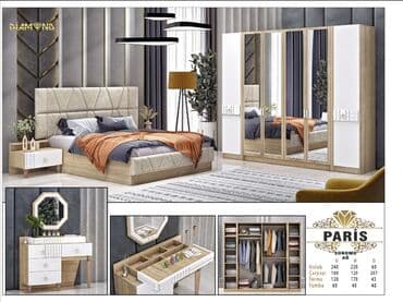 турецкие мебельные магазины в баку: Двуспальная кровать, 2 тумбы, Турция, Новый — 1