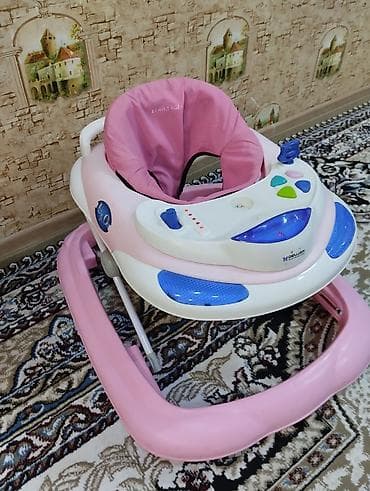 Yerimək üçün arabalar, çəliklər, əsalar, rollatorlar: Uşaq gəzdirəni (walker) – Delijan - Rəng: açıq çəhrayı/ağ, mavi — 2