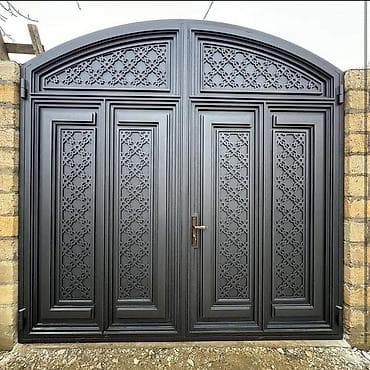 мох: Железо Дворовые ворота, Распашные, Механические, С фрамугой, цвет - Коричневый, Нет кредита — 5