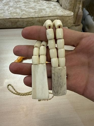 stringer alt geyimi: 8 x 11 mm Ölçülerinde Qədim Dəvə Sümüyü Təsbeh — 1