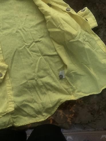 Sarı rəngli uzunqollu köynək - Parça: yüngül, ketan - Rəng: açıq