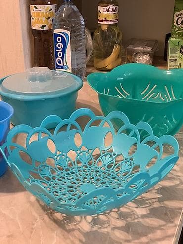 göy su: Mətbəx üçün plastik dəst Dəst tərkibi: - Naqışlı, dairəvi — 2