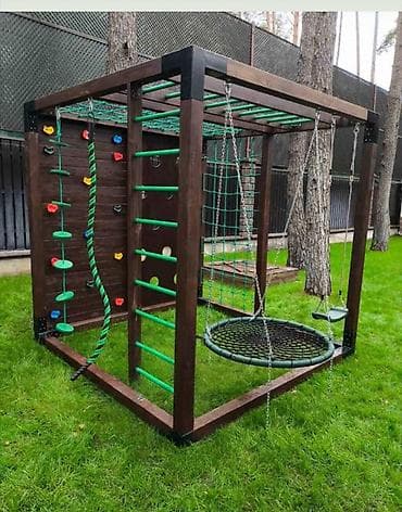 qapi perdeleri: Uşaq üçün taxta oyun kompleksi və oyun evləri Məhsul təsviri: - — 9