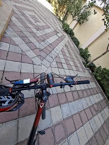 mini velosiped: Dağ/şosse hibrid tipli velosiped – qırmızı-qara rəng - Alüminium — 2