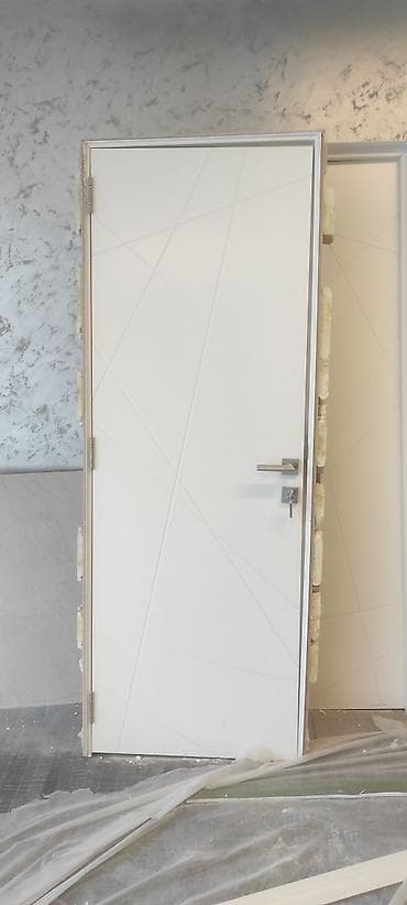 mdf: Ağ rəngli interyer qapısı – müasir minimalist dizayn - Rəng: mat ağ - — 3