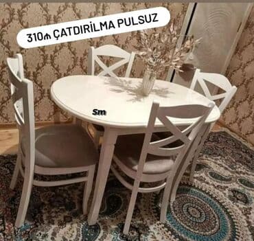 Sifarişlə çarpayılar: Mətbəx üçün, Yeni, Açılmayan, Oval masa, 4 stul