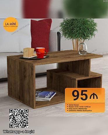 ustol: Jurnal masası – LA MİNİ dizaynı - Ölçülər: D 50 × H 50 × U 90 sm - — 1