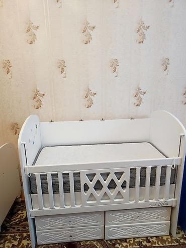 Uşaq beşiyi – “Ali Bebe” model - Rəng: ağ - Material: MDF/taxta