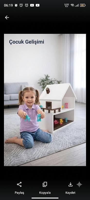 mebel kredit: Taxta Kukla Evi – iki mərtəbəli, açıq planlı oyun evi - Material — 2