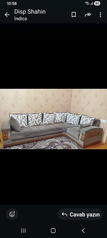 Mebel: Künc divan, İşlənmiş, Açılan, Bazalı, Parça, Çatdırılma yoxdur — 1